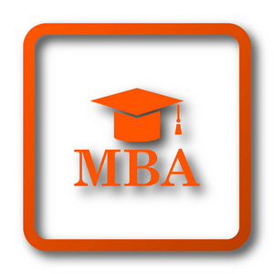 Mba 图标。白色背景上的互联网按钮