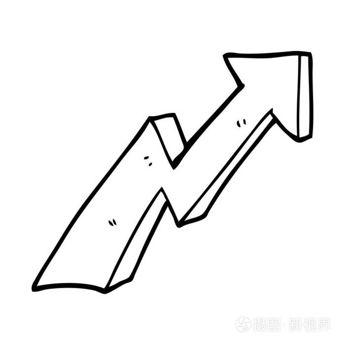 线条画动画片业务增长箭头