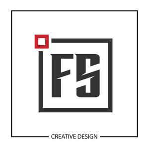 初始字母 Fs 徽标模板设计