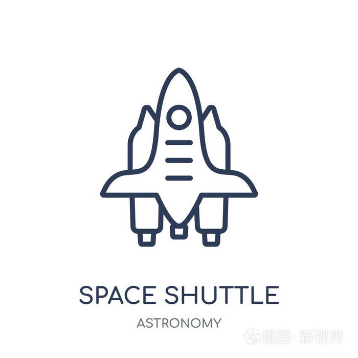 航天飞机图标从天文学收藏的航天飞机线性符号设计