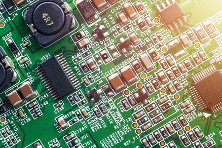 印刷电路板与 ics,贴片电容,钽电容, 片式电阻器印刷电路板与 ics, 片