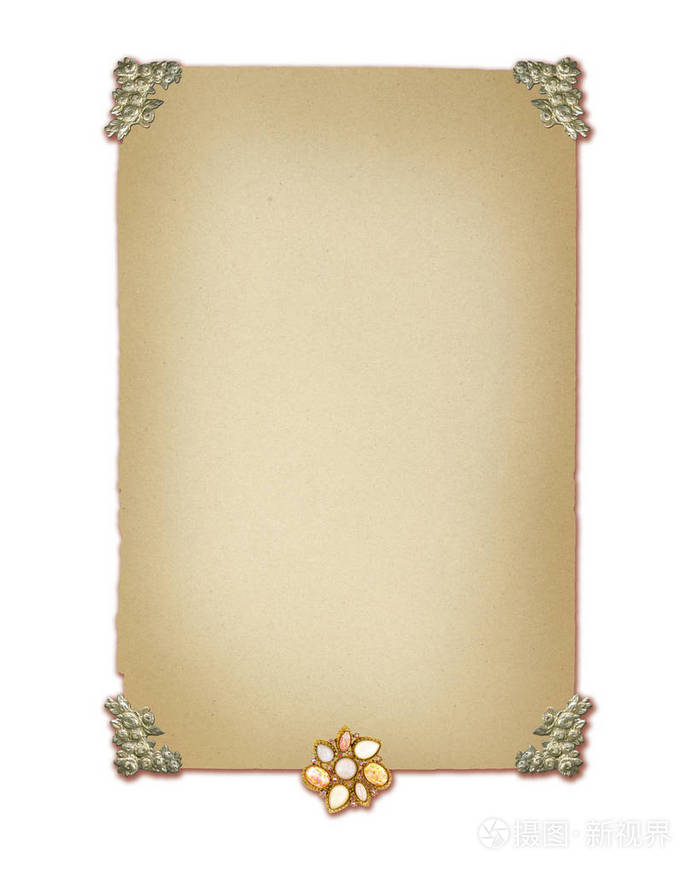 白色背景收藏的维多利亚羊皮纸纸