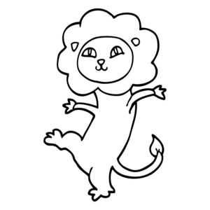 线条画动画片狮子