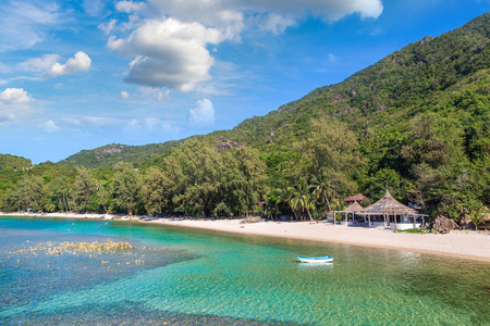 在泰国帕岸岛上的海滩, 在夏天的一天