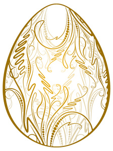 复活节彩蛋与金色图案