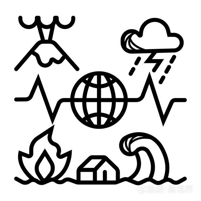 自然灾难图标矢量图插画-正版商用图片0a4qez-摄图新视界