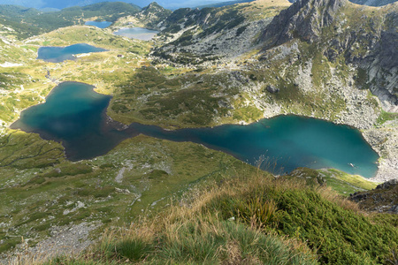 双人的夏日景观, 三叶的鱼湖和下, 里拉山, 七里拉湖, 保加利亚