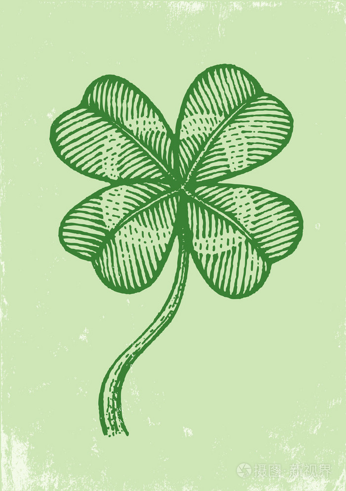在绿色的纸上三叶草插画-正版商用图片0a4yvr-摄图新视界