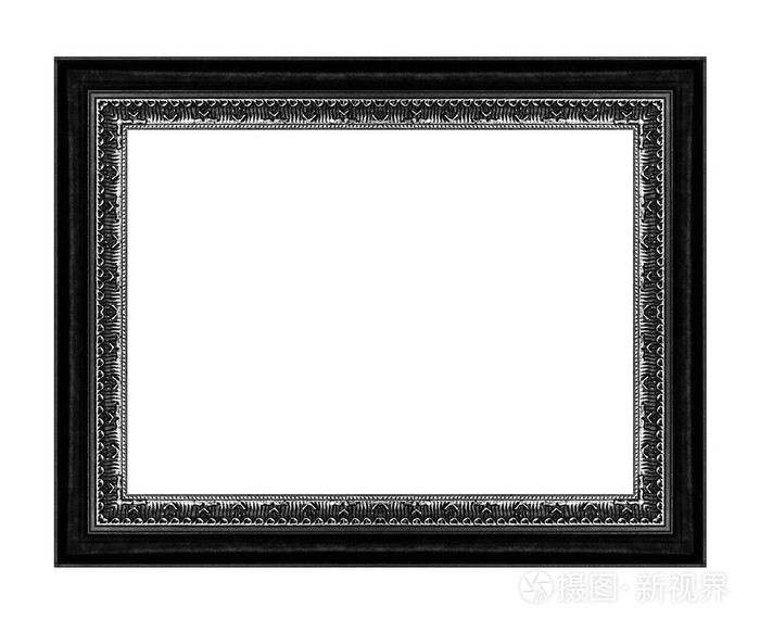 空白的空间,具有剪切路径老式黑框