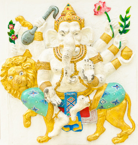 成功 14 32 姿势的神。印度或印度教神伽 ava