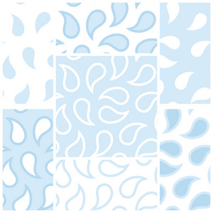 向量组的无缝模式与抽象滴在白色和蓝色。Eps 10