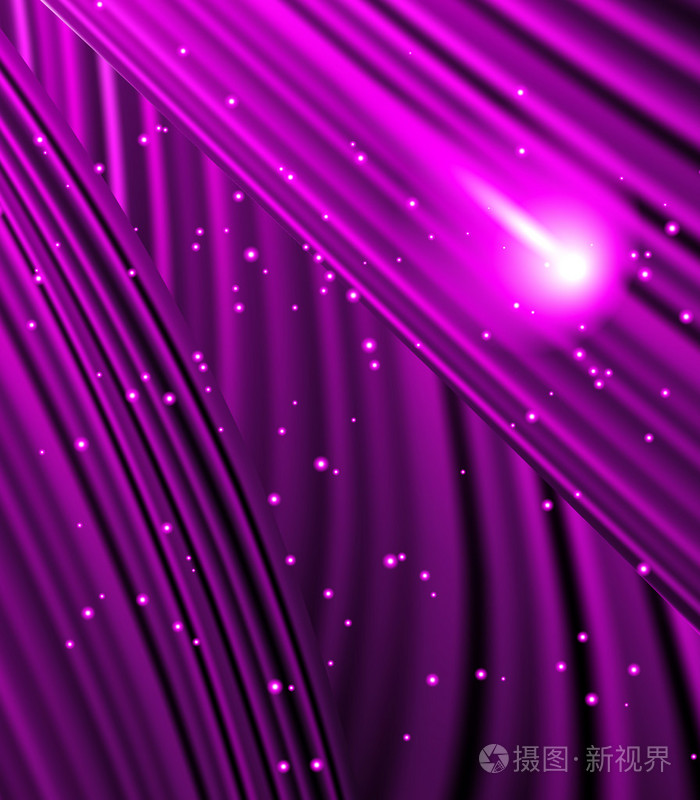 星星落在紫色射线背景上