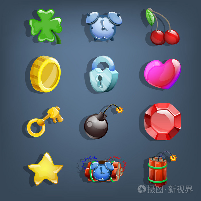 卡通图标为游戏用户界面设置