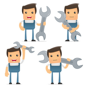 可爱的卡通机械师一套照片