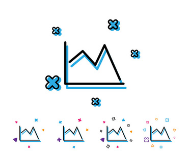 折线图图标。财务图符号