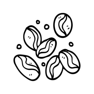 线画卡通咖啡豆