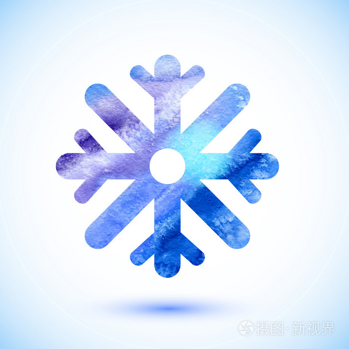 圣诞节水彩雪花插画-正版商用图片0a5phs-摄图新视界