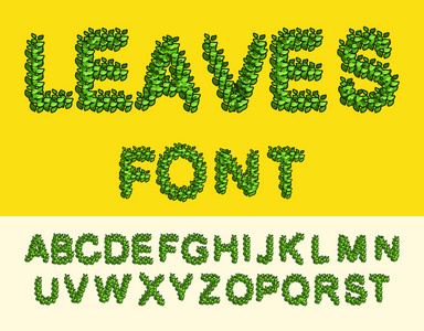 叶绿色字体。生态字母表