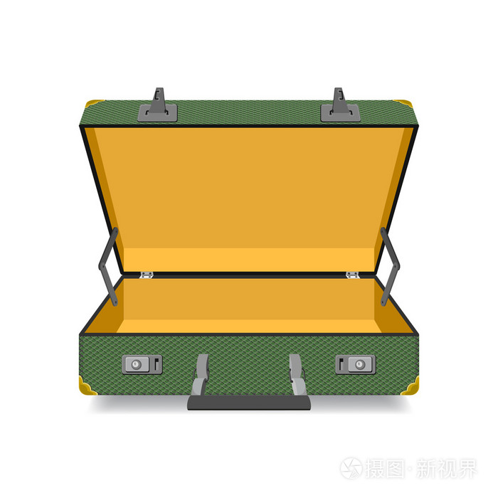 打开的手提箱孤立