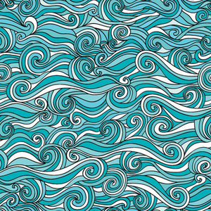 手绘海浪炫彩抽象手绘花纹,海浪背景照片