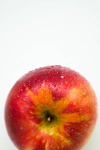 一个红苹果, 顶视图, 特写