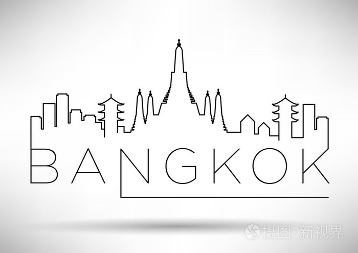 曼谷城市行剪影插画-正版商用图片0a5ubt-摄图新视界