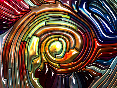 含铅玻璃设计的抽象构成让人联想到适合自然,美丽和灵性的项目的新