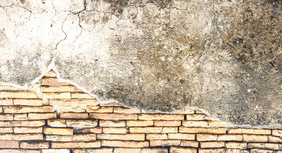 旧混凝土复古砖砌墙的背景