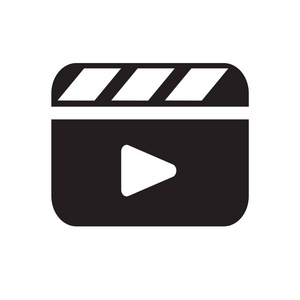 视频播放器图标矢量隔离白色背景为您的 web 和移动应用程序设计