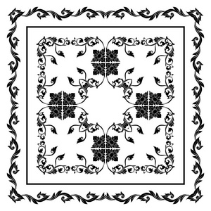 传统装饰轮廓元素的方形图案