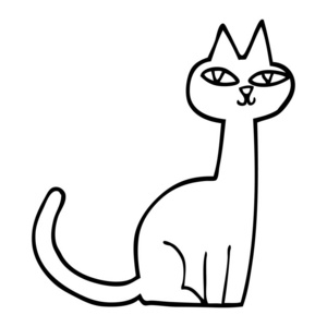线条画动画片猫
