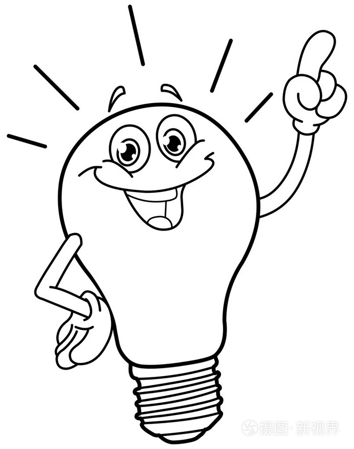 概述的卡通灯泡插画-正版商用图片0a657x-摄图新视界