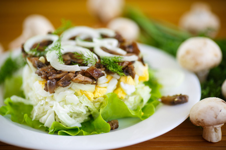 白菜和蘑菇沙拉