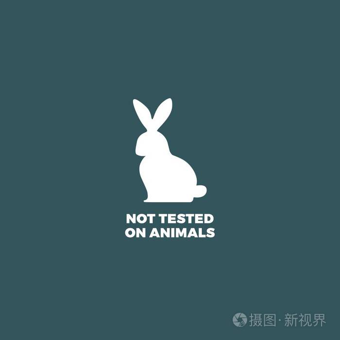 矢量图示兔, 无动物检测图标.兔子图标可以用作标签, 标志或邮票