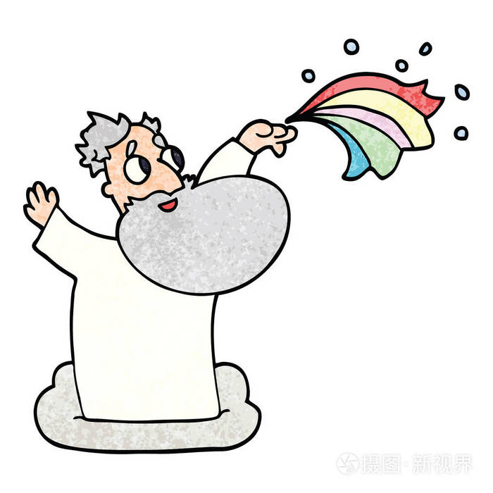 动画片涂鸦上帝在云