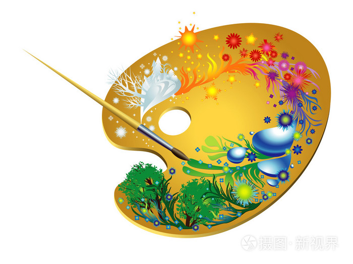 这位艺术家的调色板插画-正版商用图片0a6id3-摄图新视界
