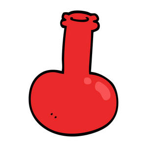 卡通涂鸦红色花瓶