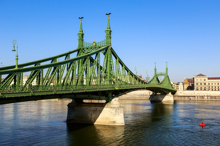 在匈牙利首都布达佩斯自由桥