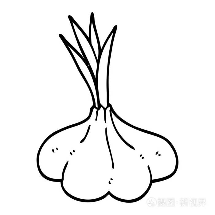 线条画动画片大蒜灯泡