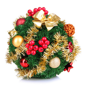 圣诞枞树球以孤立的白色衬底上的装饰