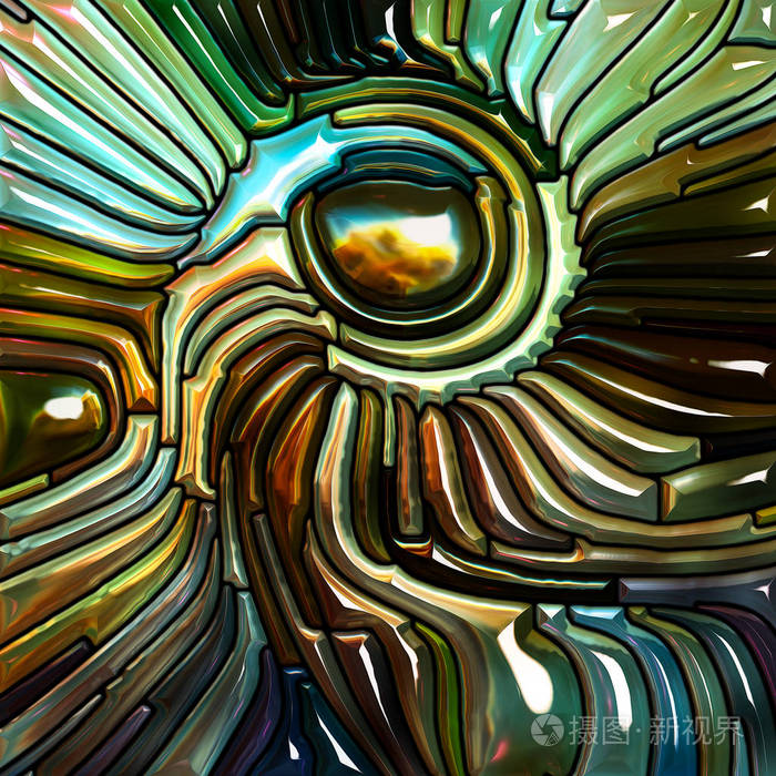 含铅玻璃设计的图形构成让人联想到艺术的自然,美和灵性主题