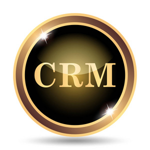 Crm 图标。白色背景上的互联网按钮