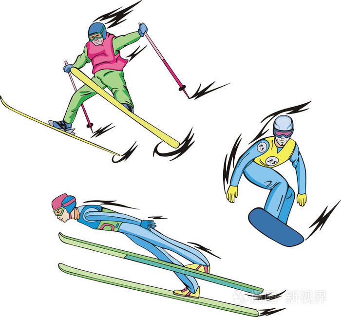 滑雪大跳台卡通图片图片