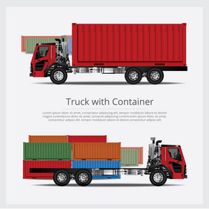 货车运输用集装箱隔离矢量图