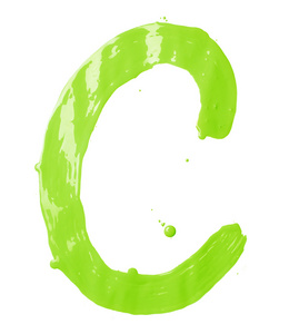 字母 C 用绘画描边