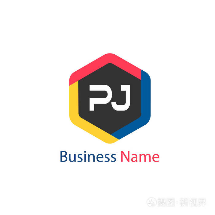 首字母 Pj 徽标模板设计