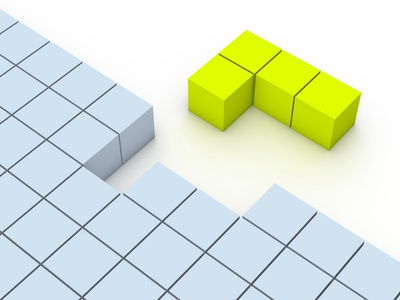 俄罗斯方块游戏的概念照片