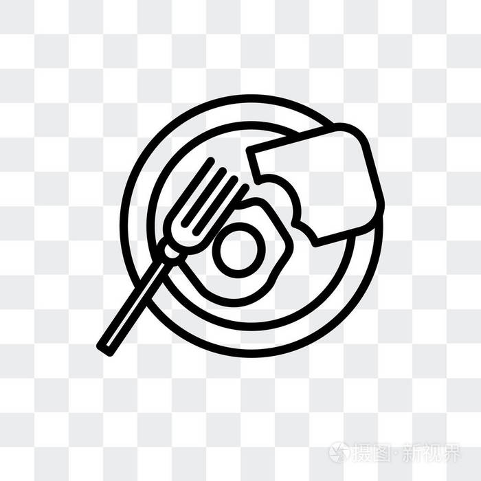 早餐矢量图标隔离在透明的背景早餐标志设计