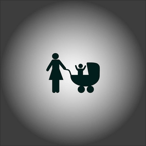妈妈与婴儿马车, 母亲概念向量图标