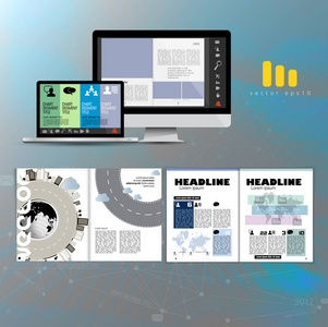 企业宣传册布局矢量图片